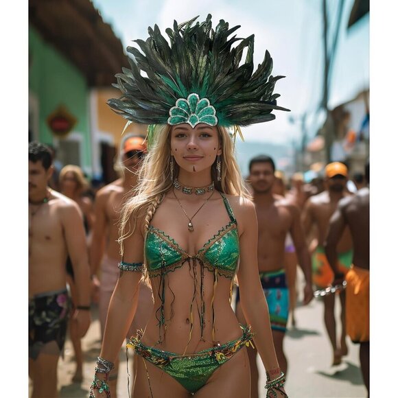 Feather Sequin Headwear Carnival Costume Accessories for Women main image 8